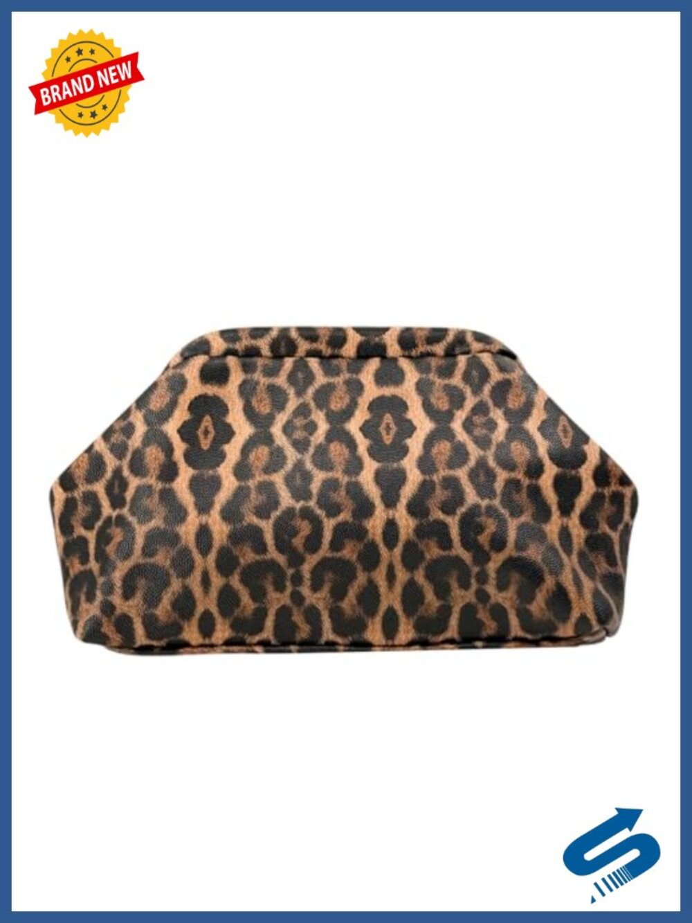 Faux Leather Leopard Print Cloud Clutch Evening Bag for Party Wedding Prom